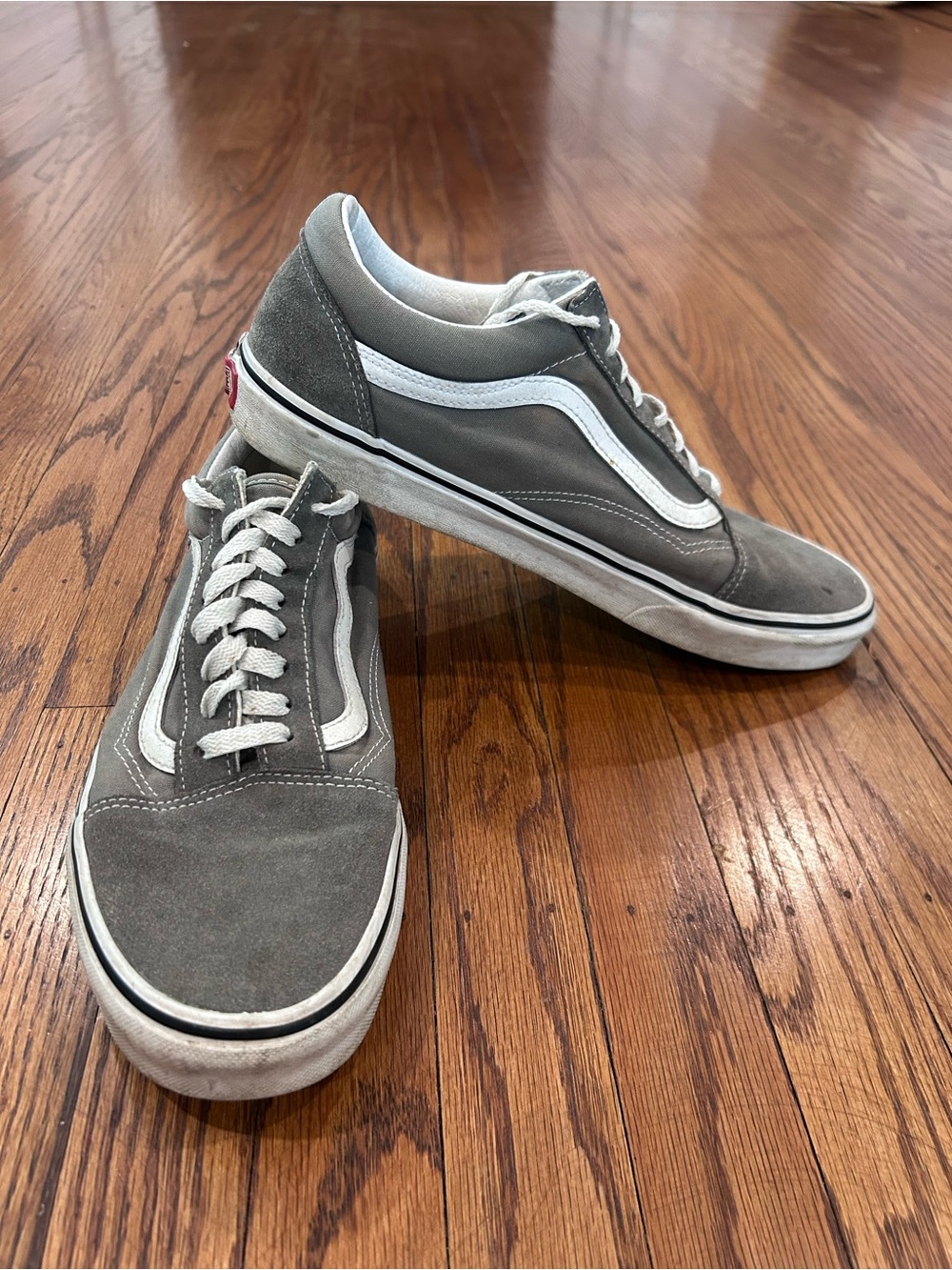 Vans Gray Low-Top Sneakers with White Side Stripe